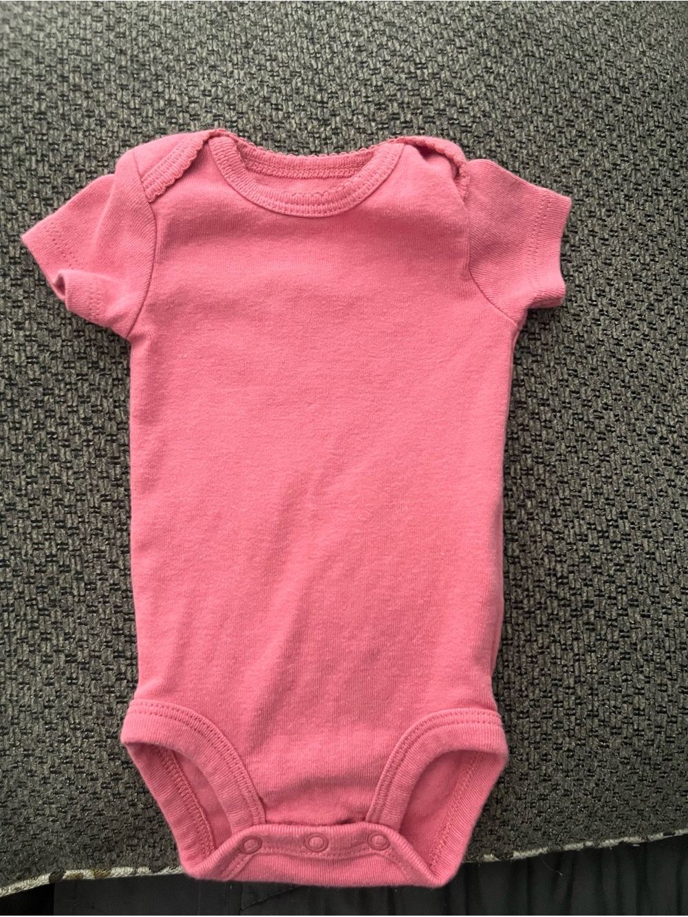 Classic Pink Short-Sleeve Baby One-Piece